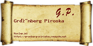 Grünberg Piroska névjegykártya